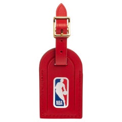 Louis Vuitton x NBA Red Leather Luggage Name Tag