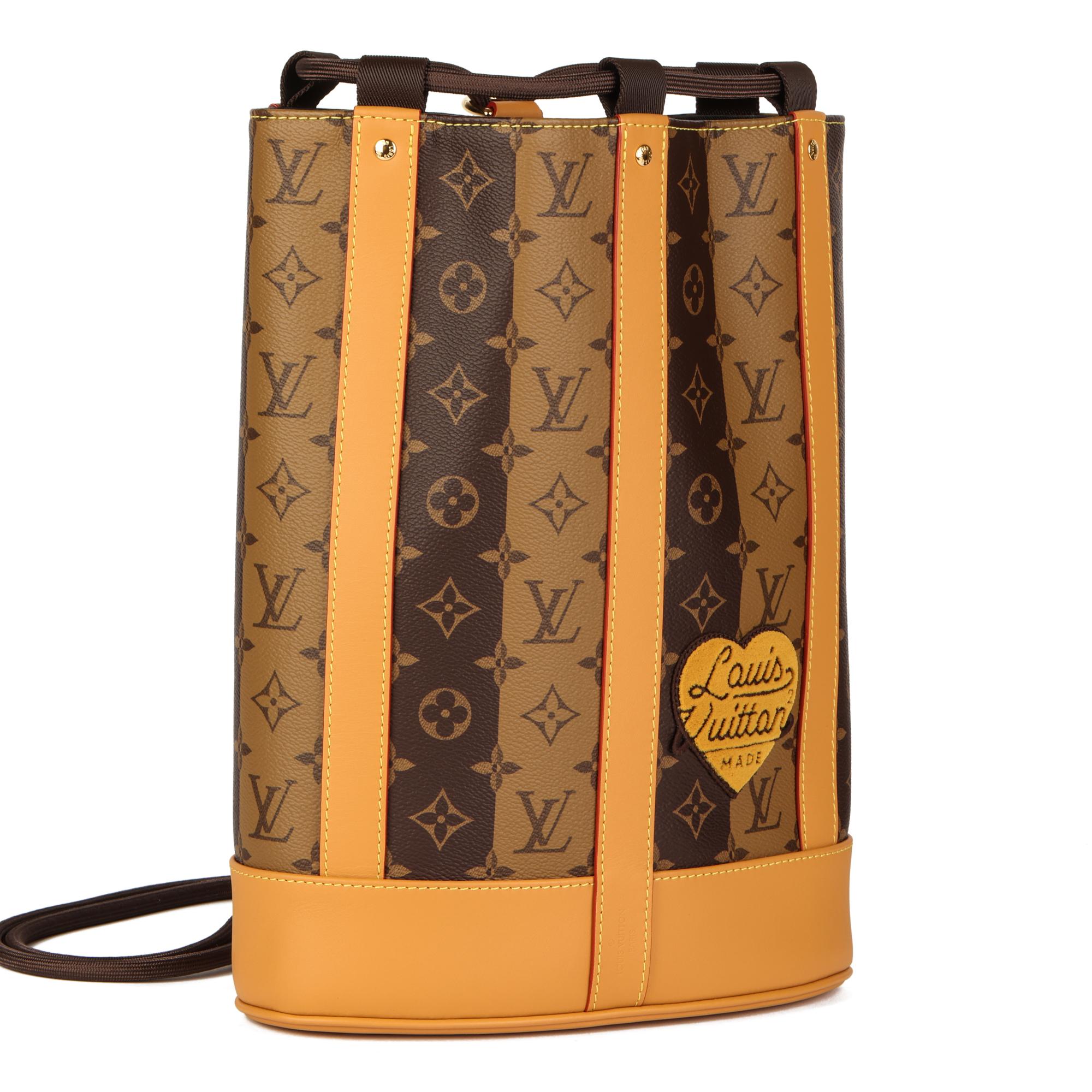 Louis Vuitton Virgil Abloh Nigo Blue Monogram Denim & Leather Flat Double Phone Pouch Gold Hardware, 2021 (Like New), Handbag