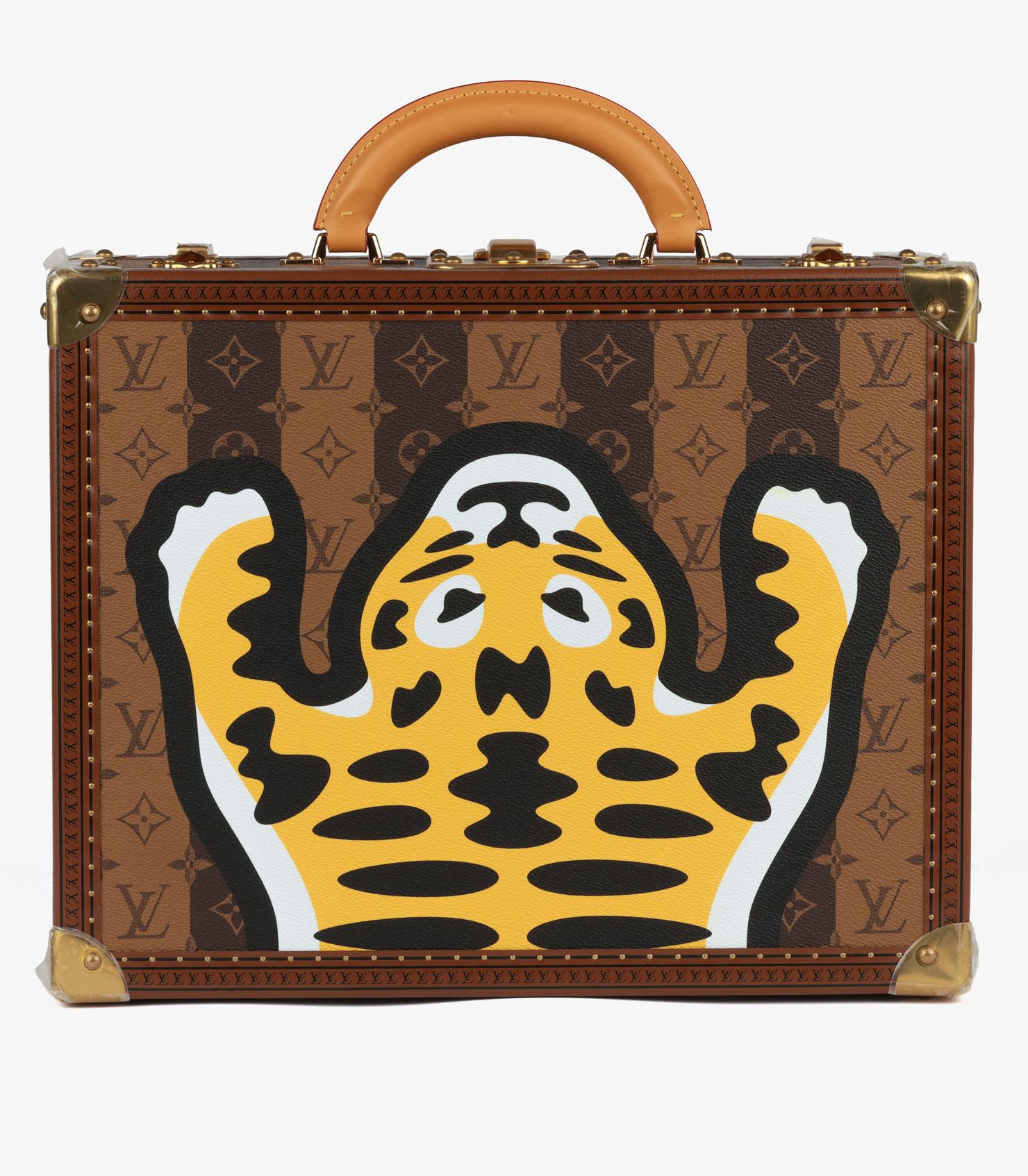 Louis Vuitton x Nigo Brown Stripe Reverse Monogram Coated Canvas Tiger Cottevill en vente