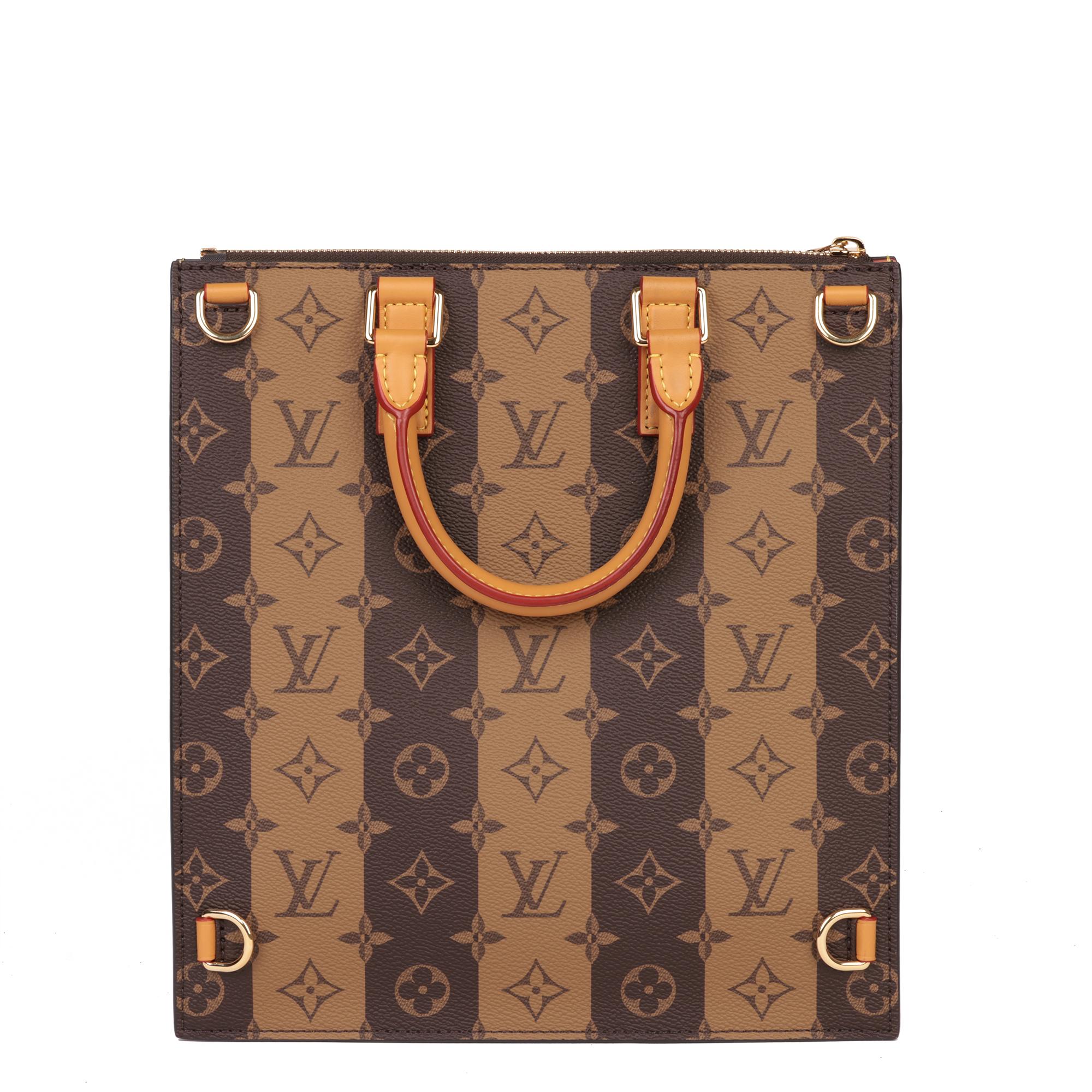Marron LOUIS VUITTON x Nigo Brown Stripe Reverso Monogram Sac Plat Cross en vente