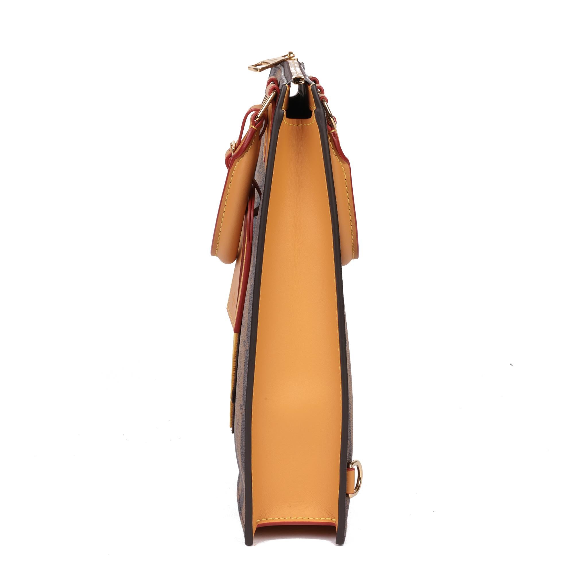 LOUIS VUITTON x Nigo Brown Stripe Reverso Monogram Sac Plat Cross Excellent état - En vente à Bishop's Stortford, Hertfordshire