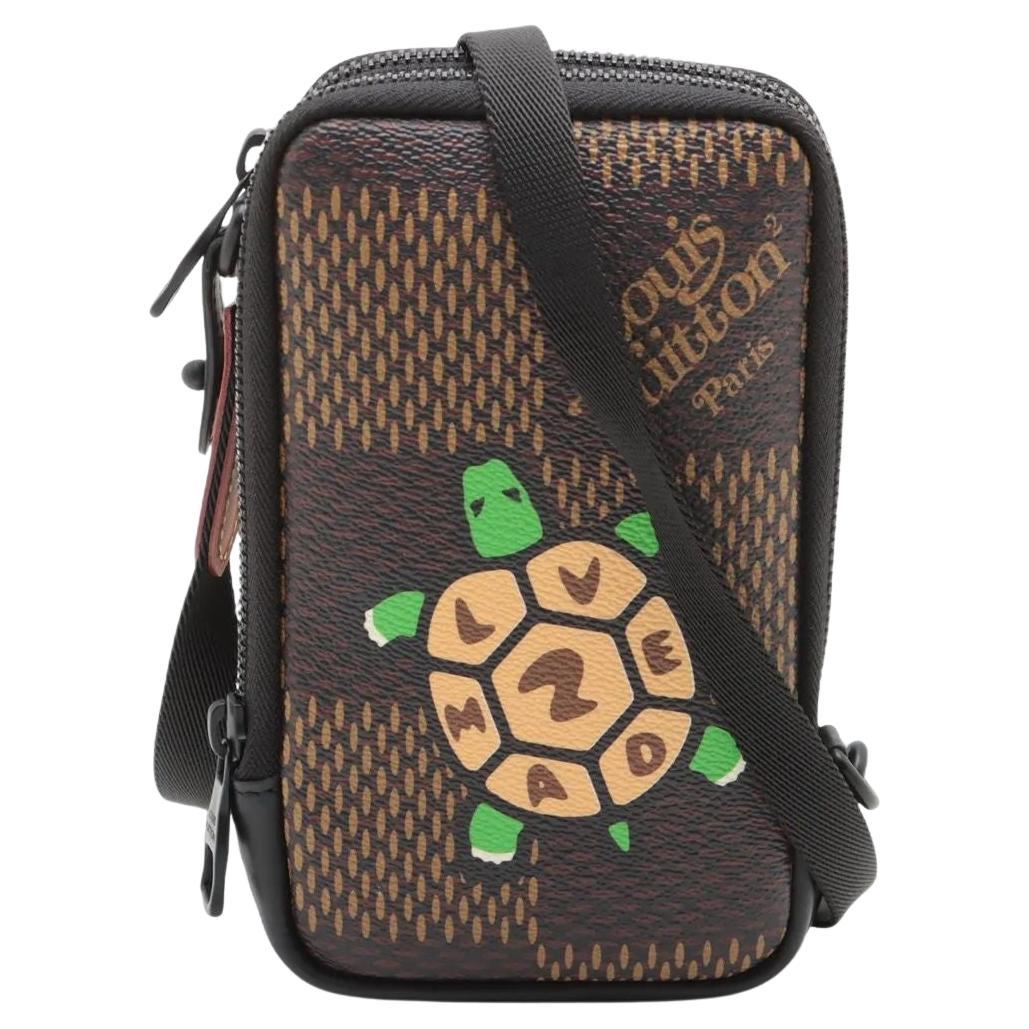 Louis Vuitton x NIGO Damier Ebene Giant Double Phone Pouch For Sale