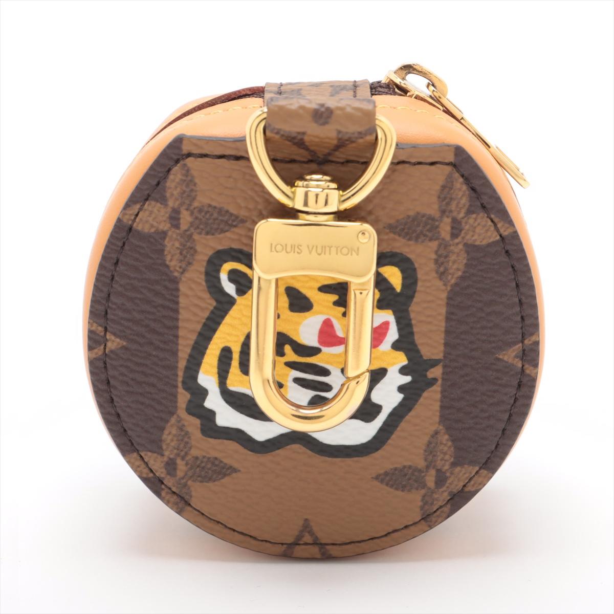 Marrone Louis Vuitton x NIGO Monogram Custodia rotonda per auricolari in vendita