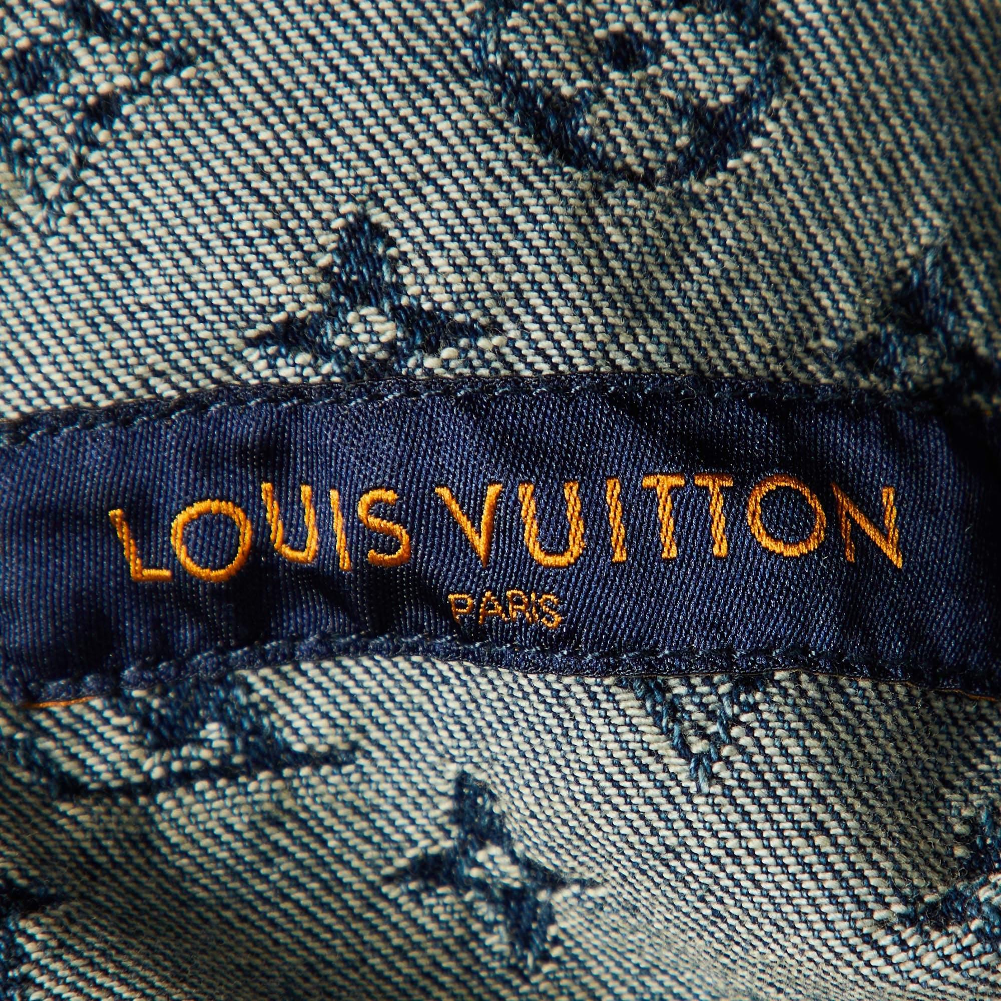 Louis Vuitton X Nigo Navy Blue Monogram Denim Button Front Jacket L 1