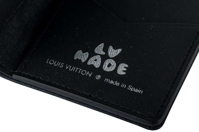 NWT Louis Vuitton Nigo Black Denim Leather Pocket Organizer Wallet DS  AUTHENTIC