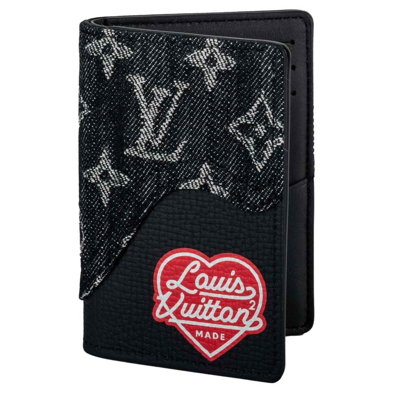Louis Vuitton Virgil Abloh x Nigo Black Monogram Denim Drip and Taurillon Pocket Organizer, 2021 (Like New), Handbag