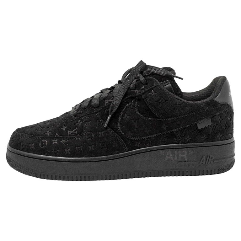 Louis Vuitton X Nike By Virgil Abloh Black Nike Air Force 1 Low Top Size 4  For Sale at 1stDibs