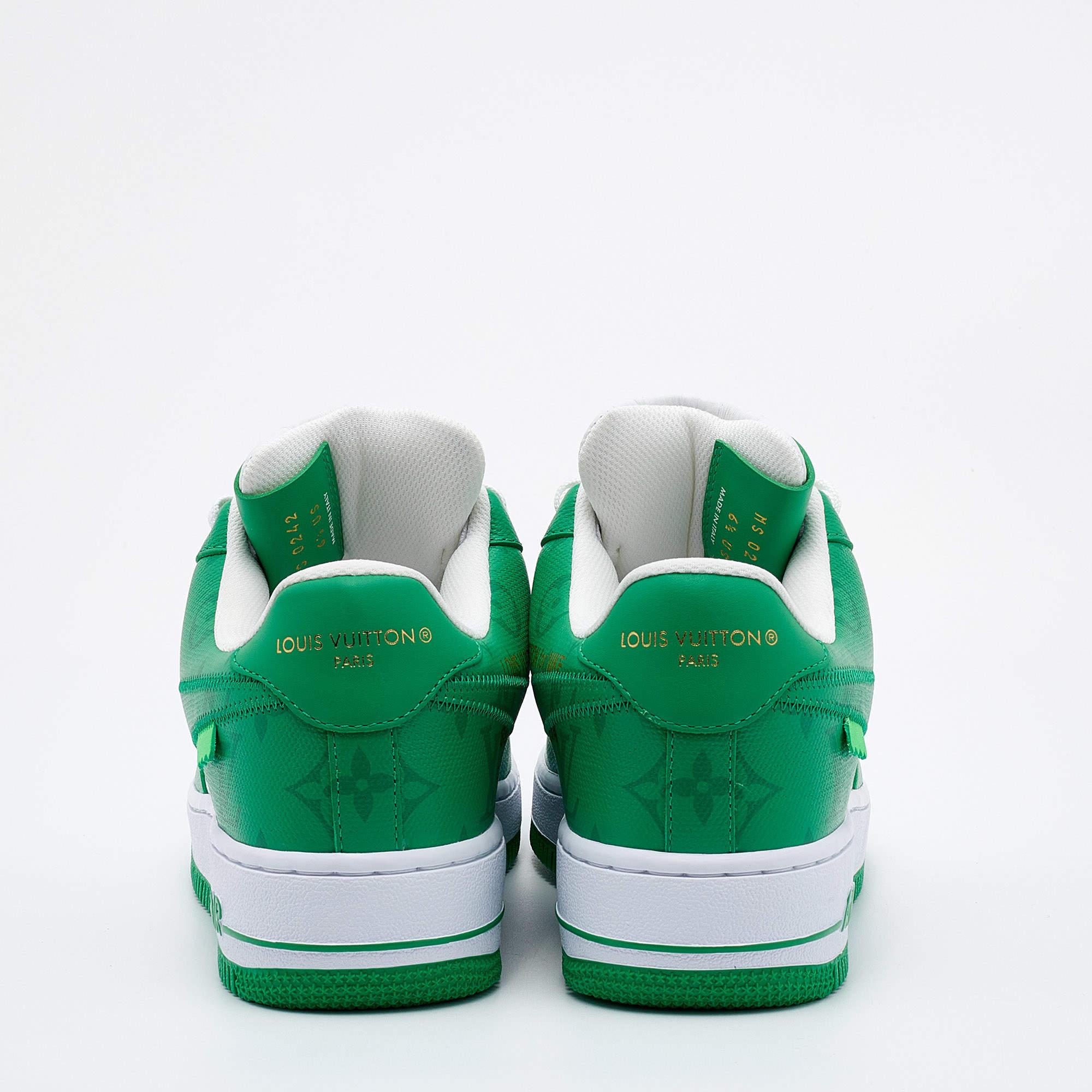 Louis Vuitton X Nike By Virgil Abloh Leather Low Top Sneakers Size 39 In Excellent Condition In Dubai, Al Qouz 2