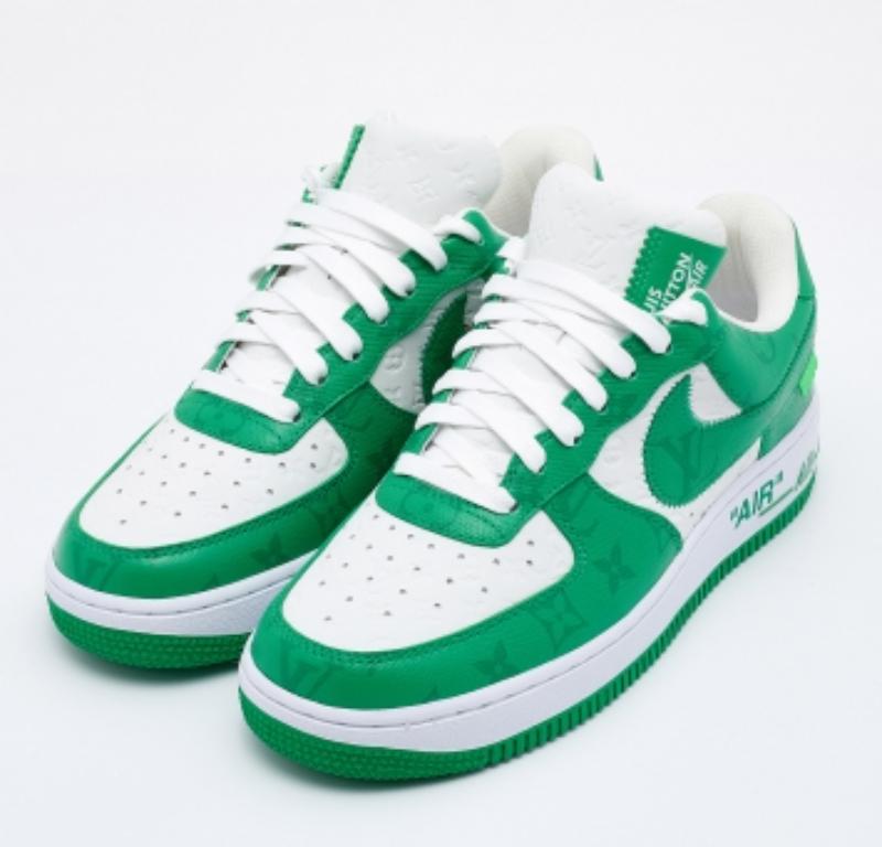 Louis Vuitton X Nike By Virgil Abloh Nike Air Force 1 LowTop Sneakers Größe US6.5 (Blau) im Angebot