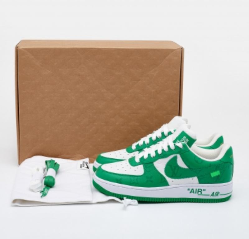 Louis Vuitton X Nike By Virgil Abloh Nike Air Force 1 LowTop Sneakers Größe US6.5 im Angebot 3
