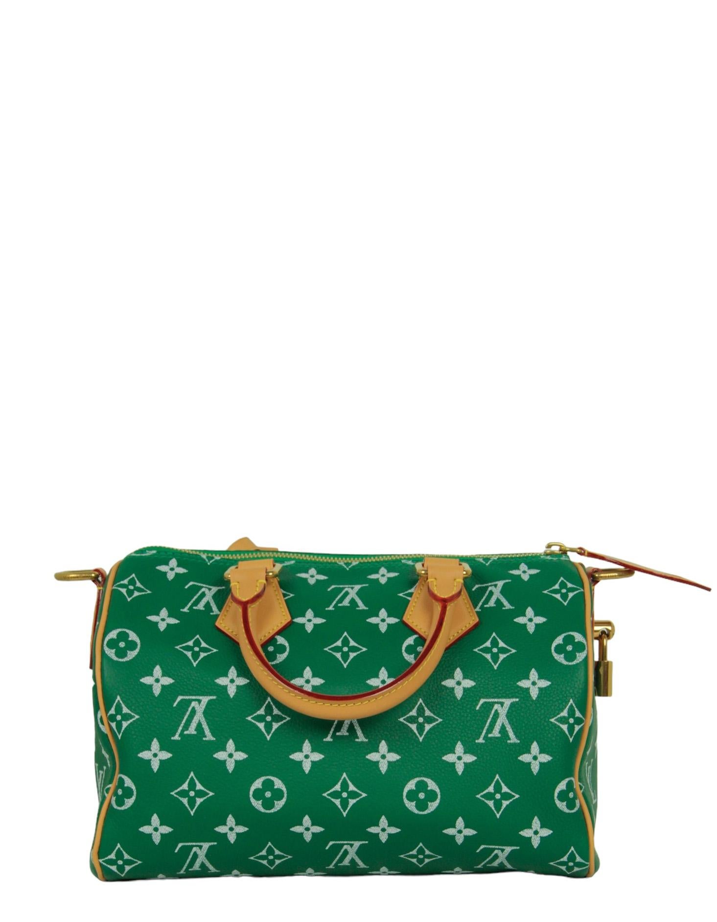 Louis Vuitton x Pharrell Green Soft Calfskin Monogram Speedy P9 Bandouliere 25 1
