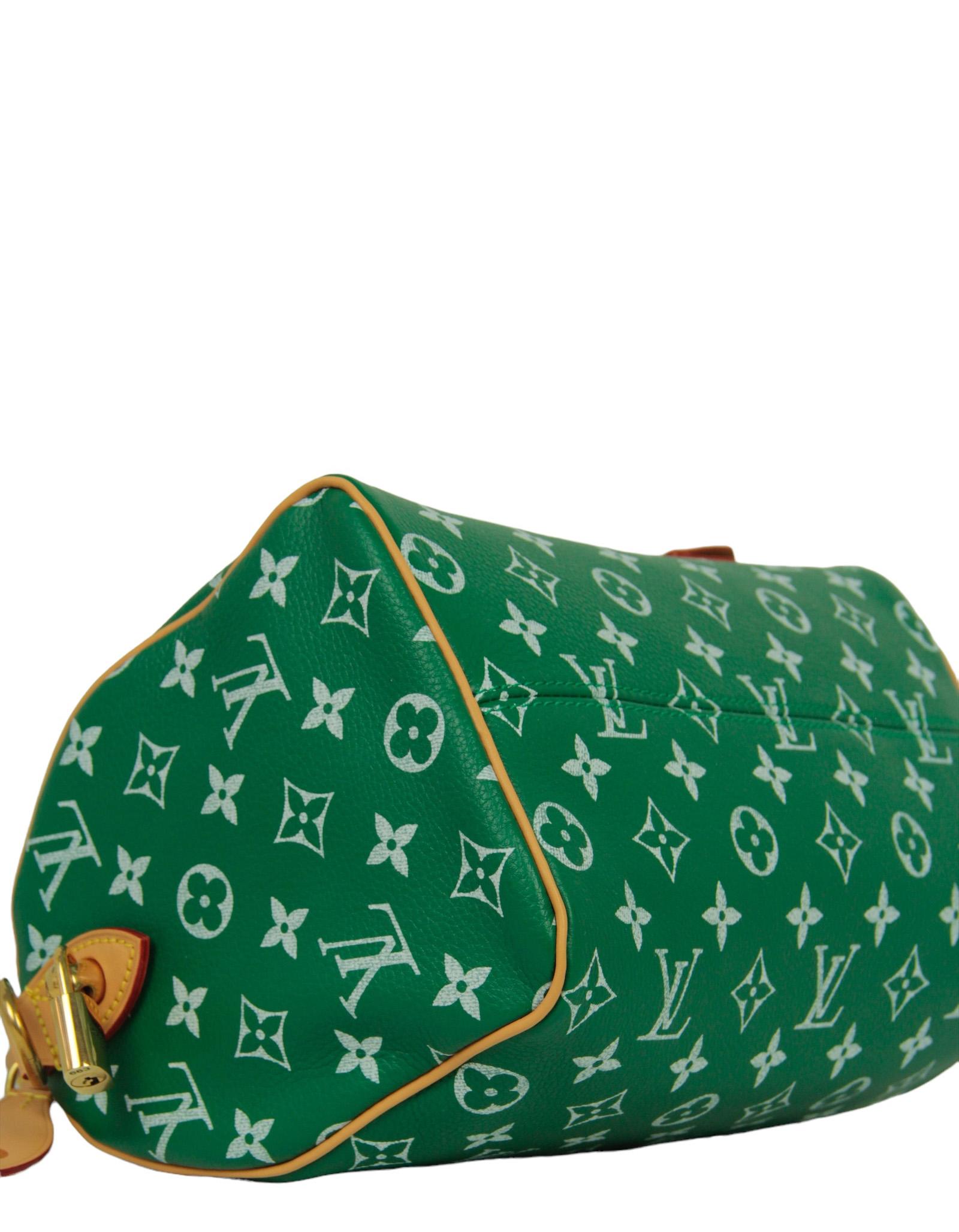 Louis Vuitton x Pharrell Green Soft Calfskin Monogram Speedy P9 Bandouliere 25 3