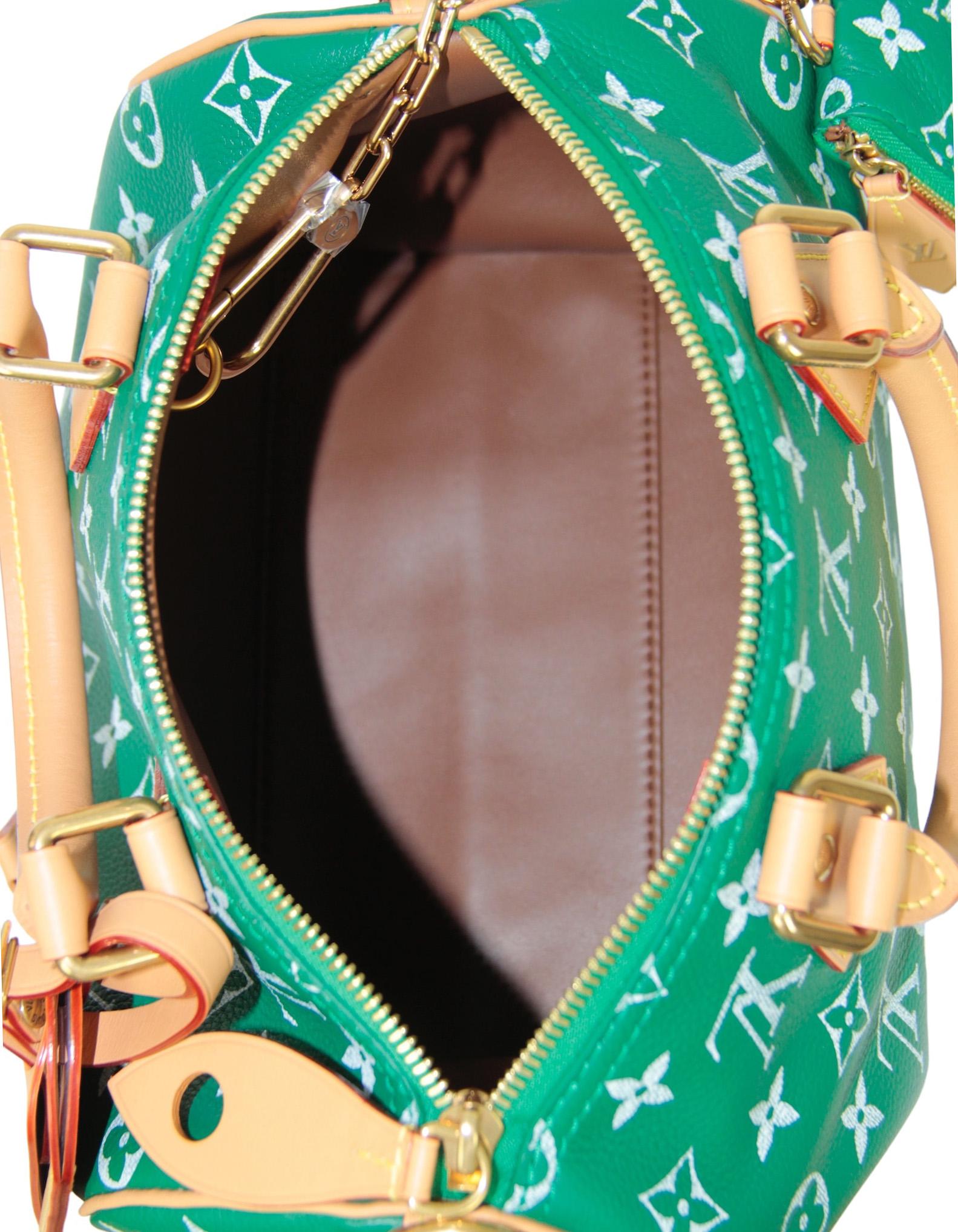 Louis Vuitton x Pharrell Green Soft Calfskin Monogram Speedy P9 Bandouliere 25 4
