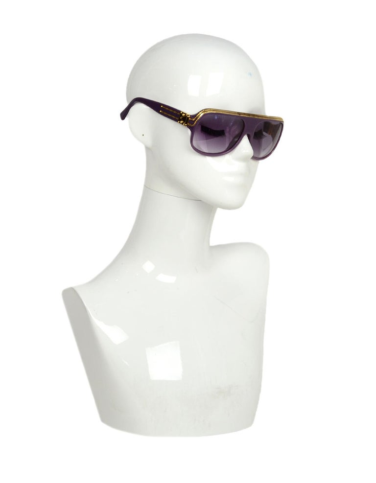 Louis Vuitton x Pharrell Williams Purple Millionaire Sunglasses w/ Gold  Plated For Sale at 1stDibs