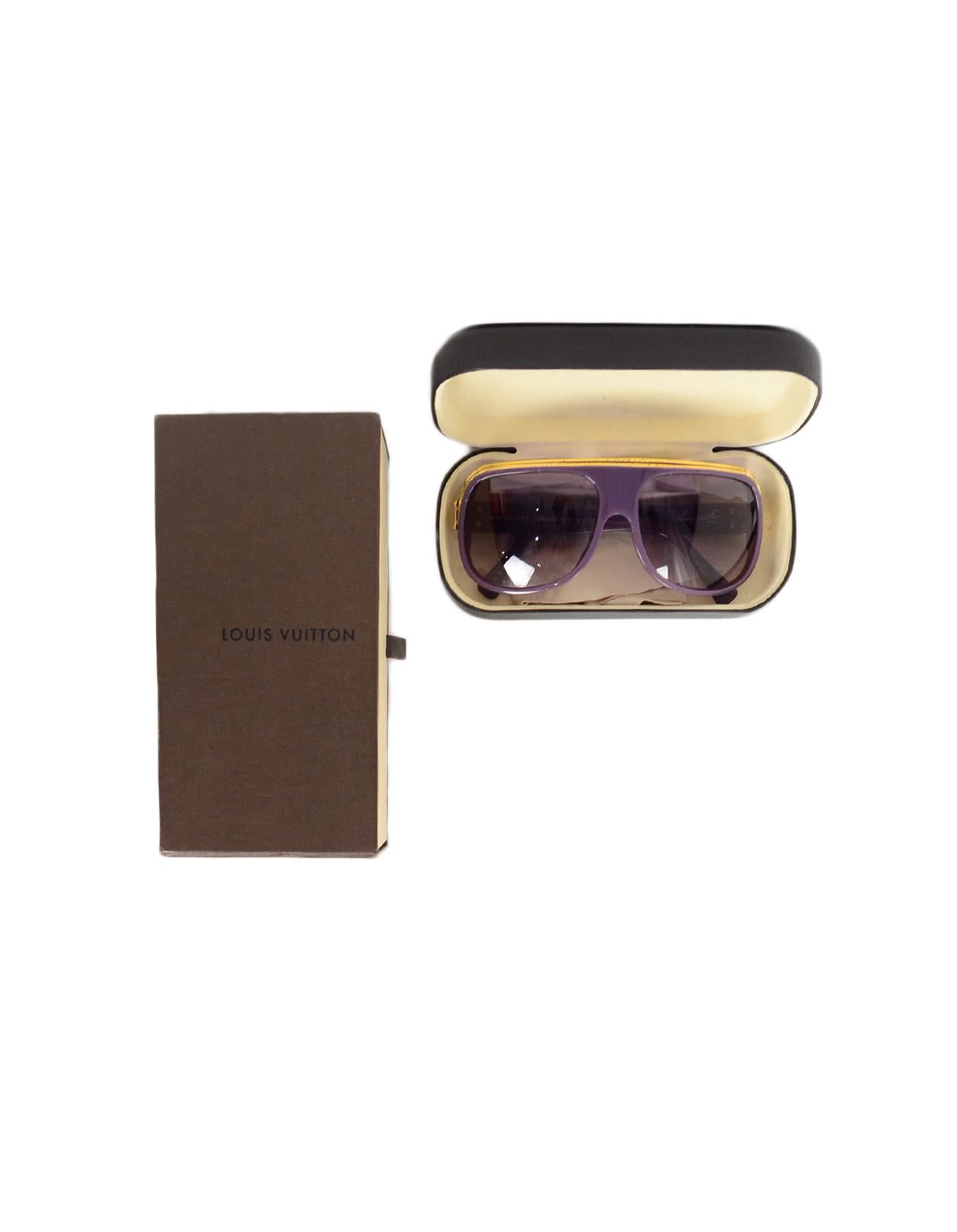 Women's or Men's Louis Vuitton x Pharrell Williams Purple Millionaire Sunglasses w/ Gold Plated