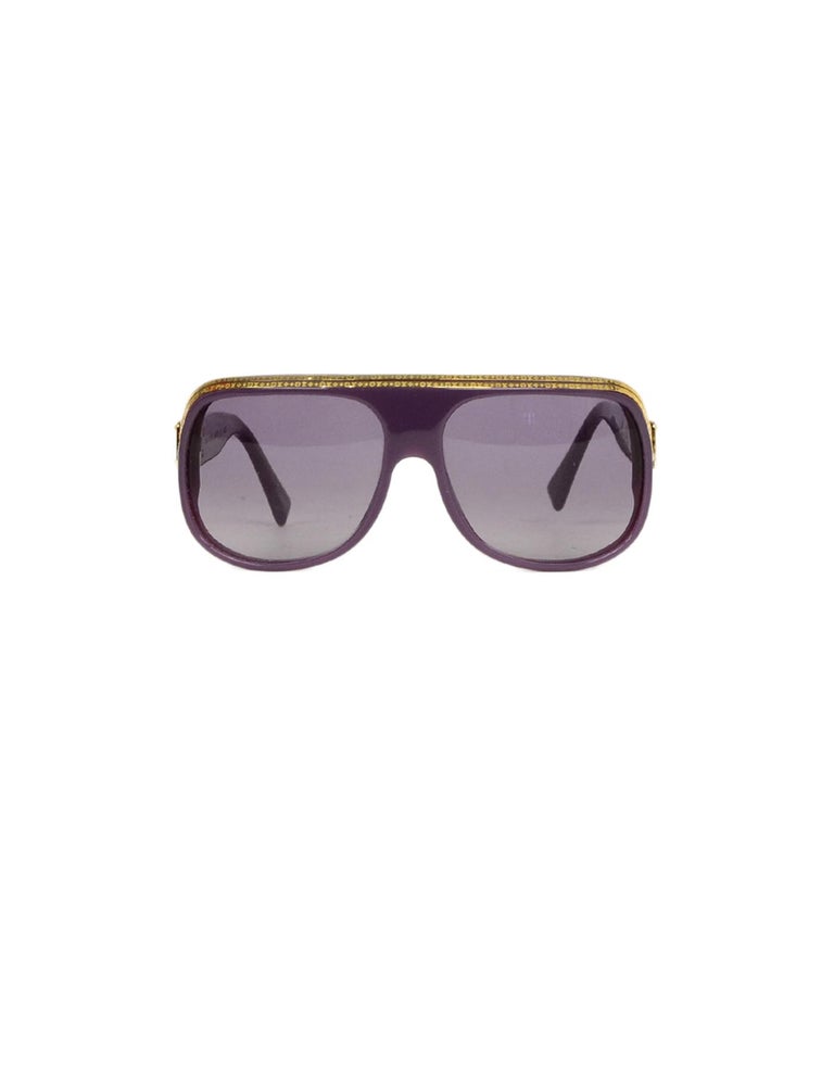 Louis Vuitton x Pharrell Williams Purple Millionaire Sunglasses w/ Gold  Plated For Sale at 1stDibs