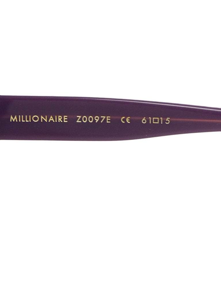 Louis Vuitton x Pharrell Williams Purple Millionaire Sunglasses w/ Gold  Plated For Sale at 1stDibs