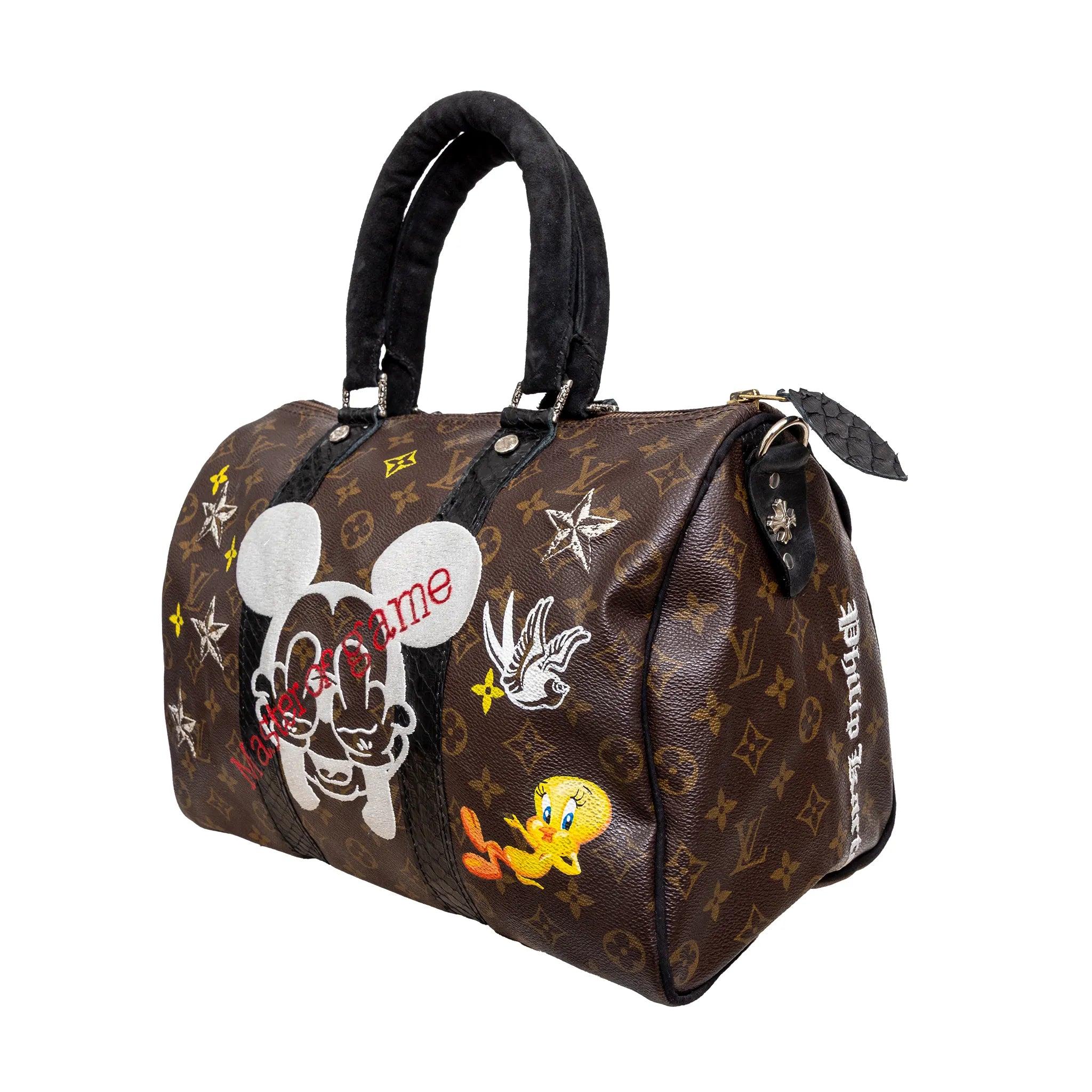 Black Louis Vuitton X Philip Karto 'Master of Game' Speedy 35 - '20s For Sale