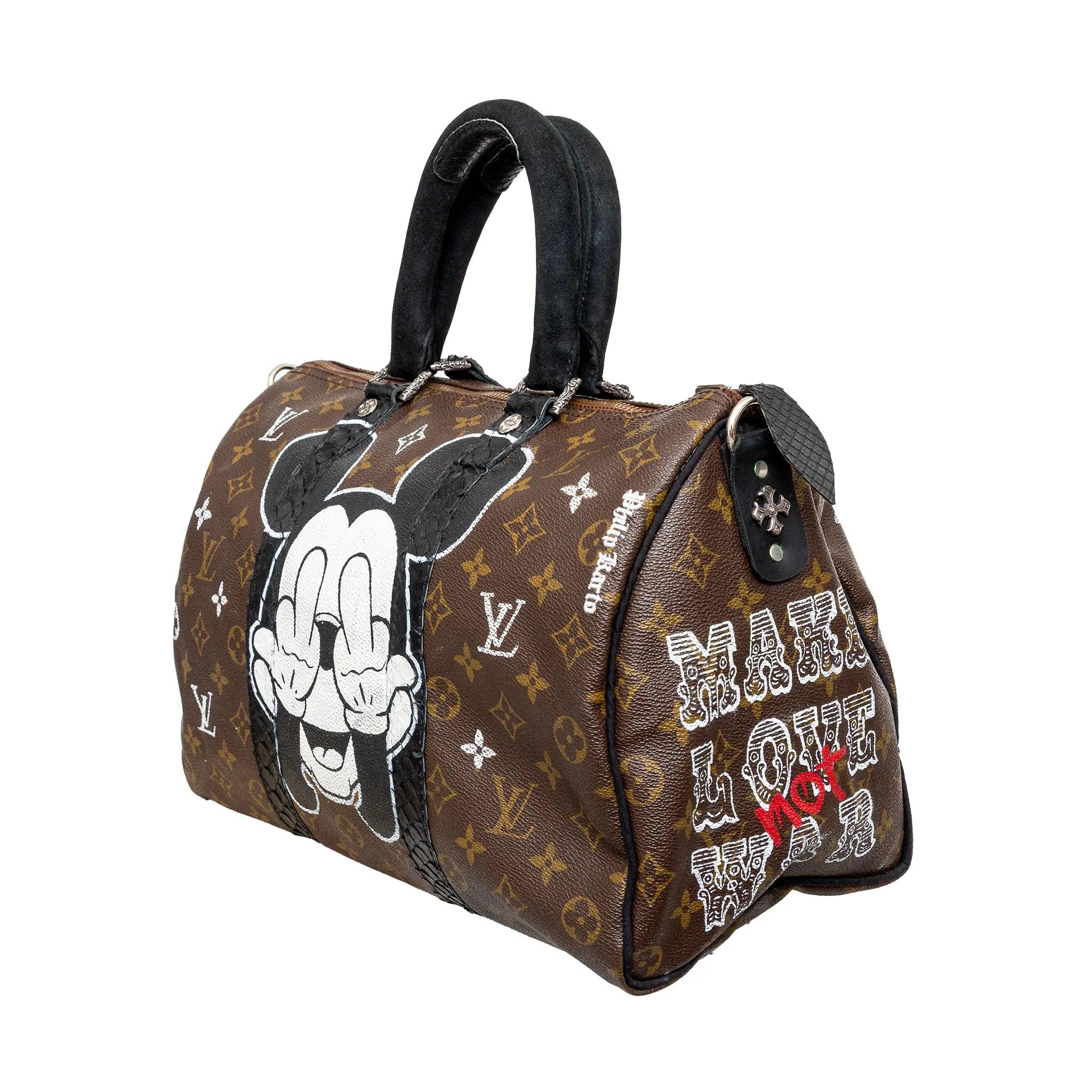 Noir Louis Vuitton X Philips 'Mickey Fck' Speedy 35 - '20s en vente