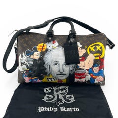 Louis Vuitton x Phillip Karto "Einstein" Pop Art Painted Monogram Keepall 45
