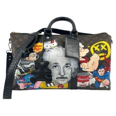 Louis Vuitton x Phillip Karto "Einstein" Pop Art Painted Monogram Keepall 45