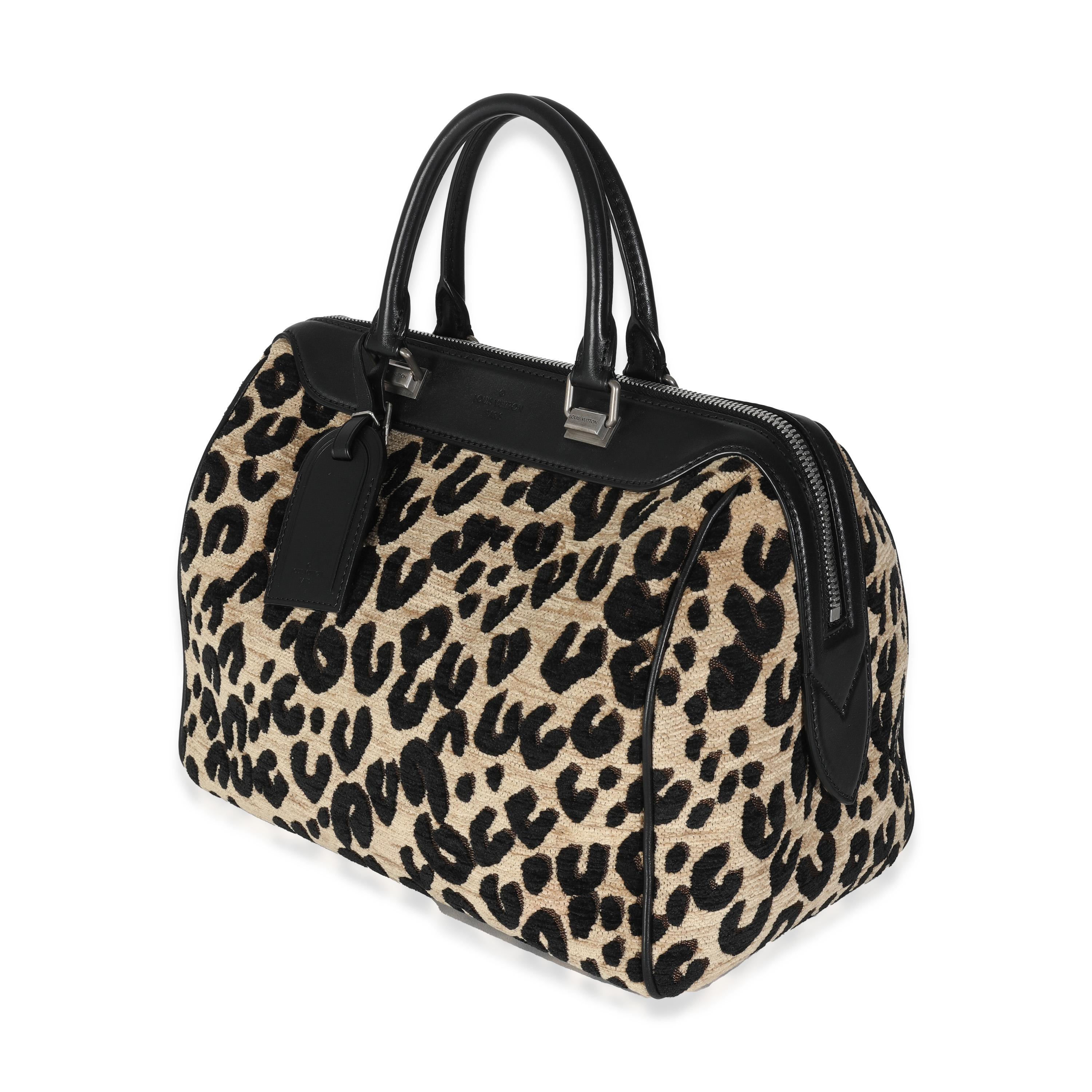 Louis Vuitton x Stephen Sprouse Schwarz Beige Samt Leopard Speedy 30 für Damen oder Herren im Angebot