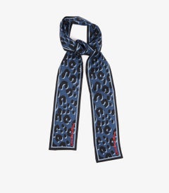 Louis Vuitton x Stephen Sprouse Blue & Black Leopard Print Silk Bandeau