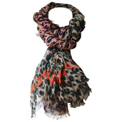 Louis Vuitton x Stephen Sprouse Leopard Print Cashmere Blend Scarf 