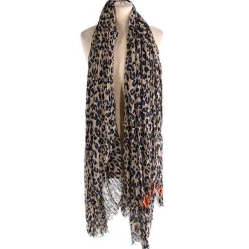Louis Vuitton x Stephen Sprouse Leopard Print Cashmere Scarf In Excellent Condition For Sale In London, GB