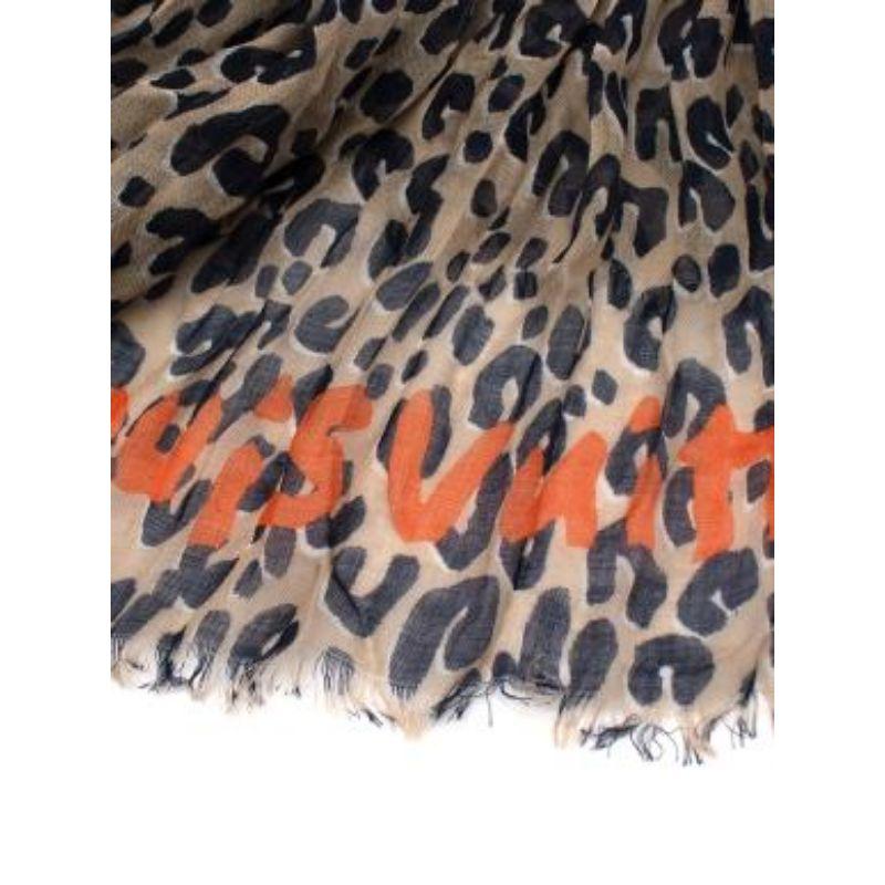 Louis Vuitton x Stephen Sprouse Leopard Print Cashmere Scarf For Sale 3