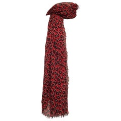 Louis Vuitton Red Cashmere Hat and Scarf Set with LV Logo Detail – Sellier