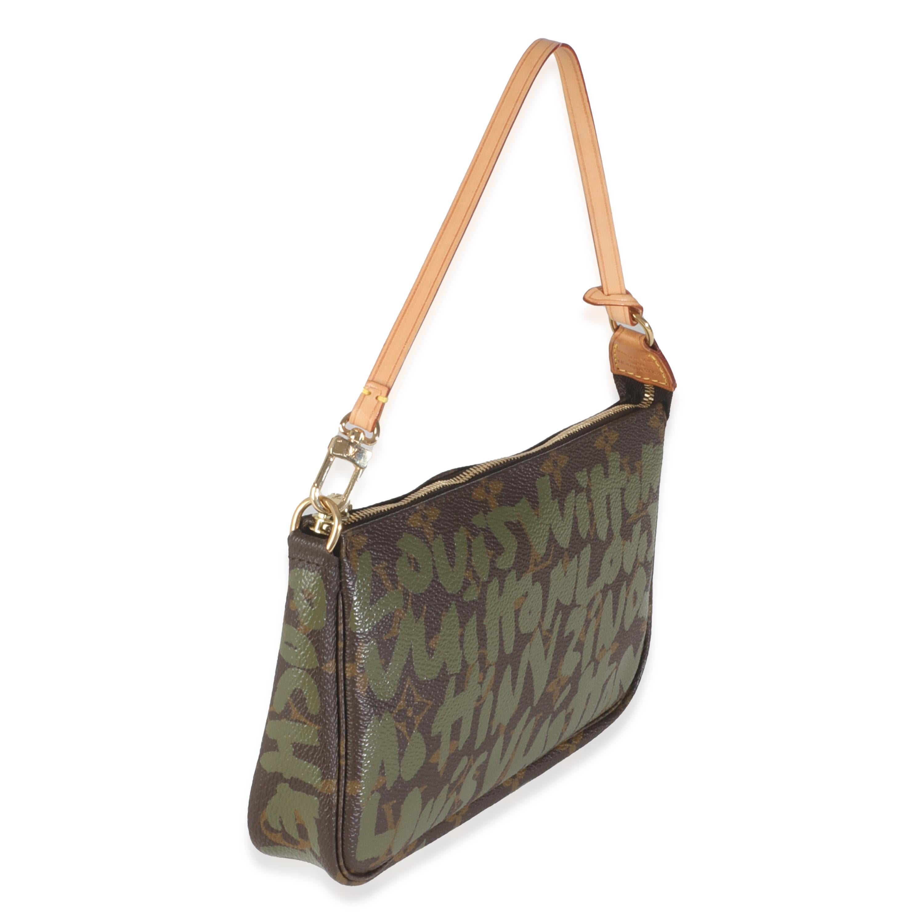 Louis Vuitton x Stephen Sprouse Monograma Lienzo Graffiti Pochette Accesorios Marrón en venta