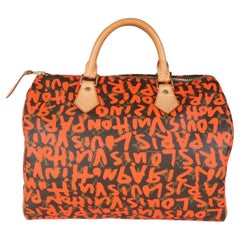 Orange Graffiti Monogramm Canvas Speedy 30 von Louis Vuitton x Stephen Sprouse