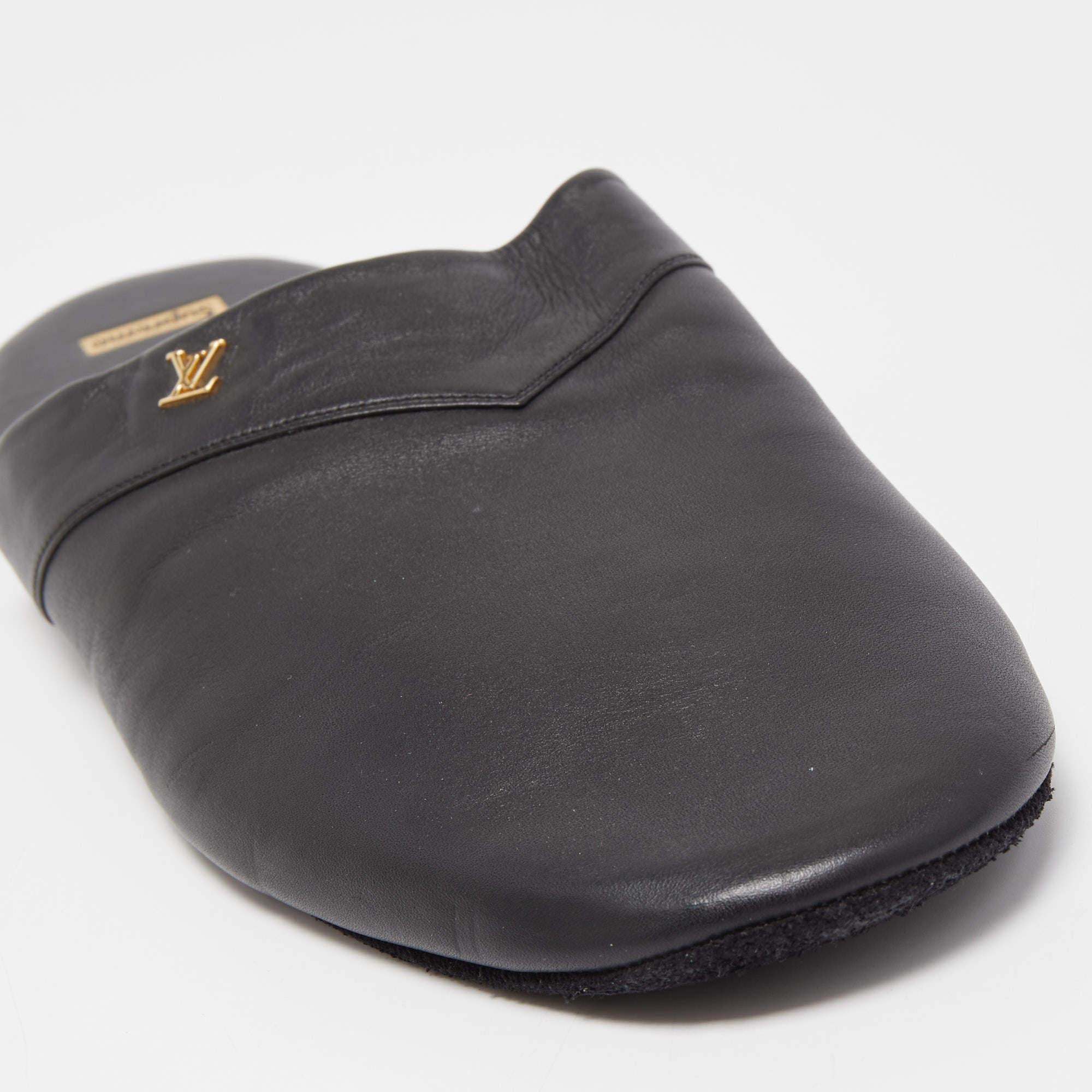Louis Vuitton x Supreme Black Leather Hugh Mule Flats Size 42 3