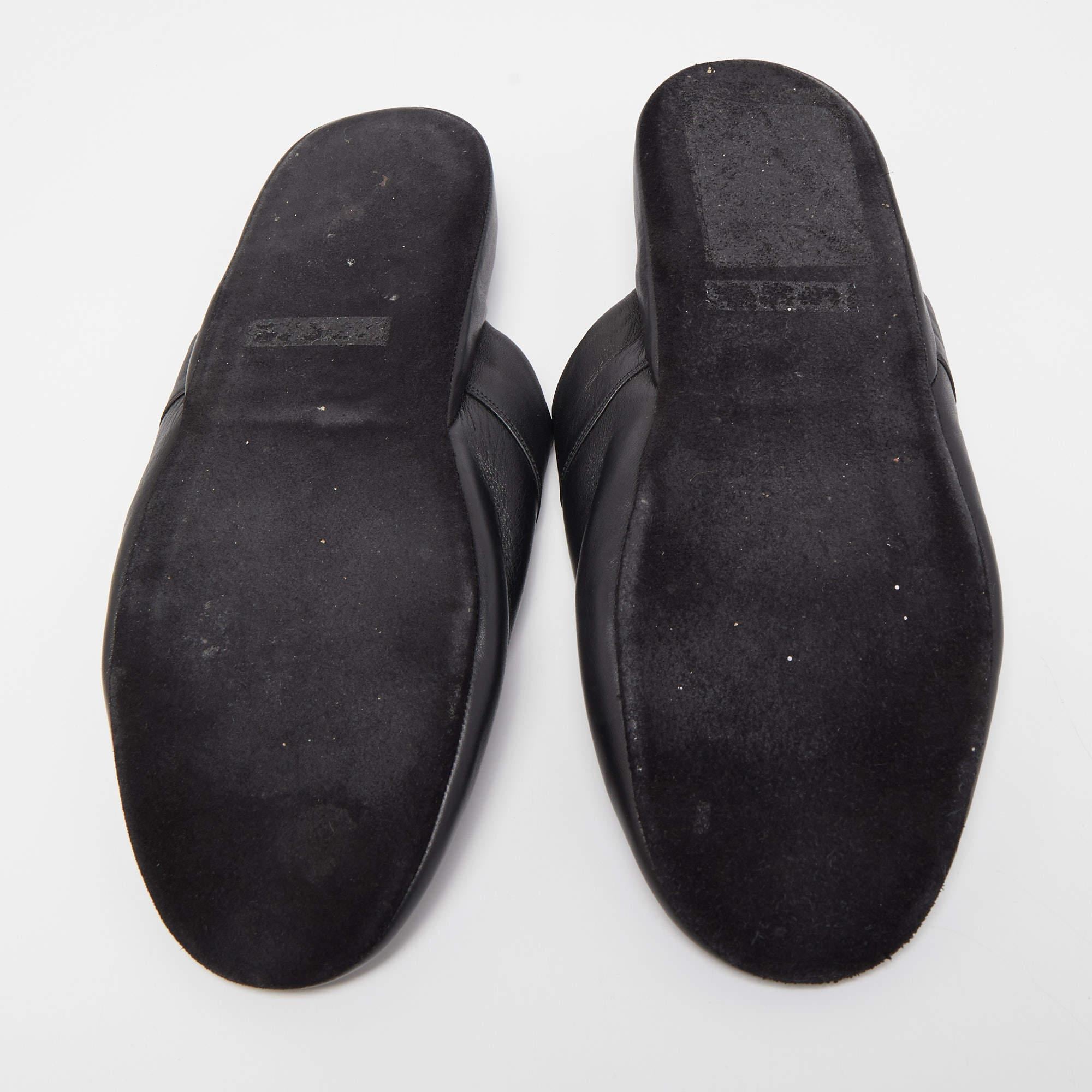 Louis Vuitton x Supreme Black Leather Hugh Mule Flats Size 42 4