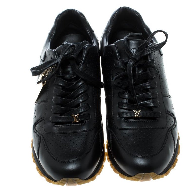 Louis Vuitton x Supreme Black Leather Run Away Lace Up Sneakers Size 42 ...