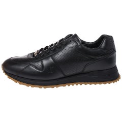 Louis Vuitton x Supreme Black Leather Run Away Low Top Sneakers Size 42
