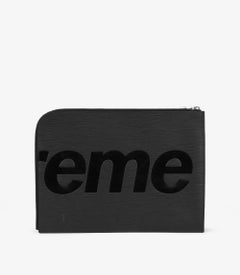 Louis Vuitton x Supreme Pochette Jour GM in pelle di Epi in bianco e nero