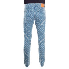 Louis Vuitton x Supreme Blue Monogram Jacquard Denim Jeans M