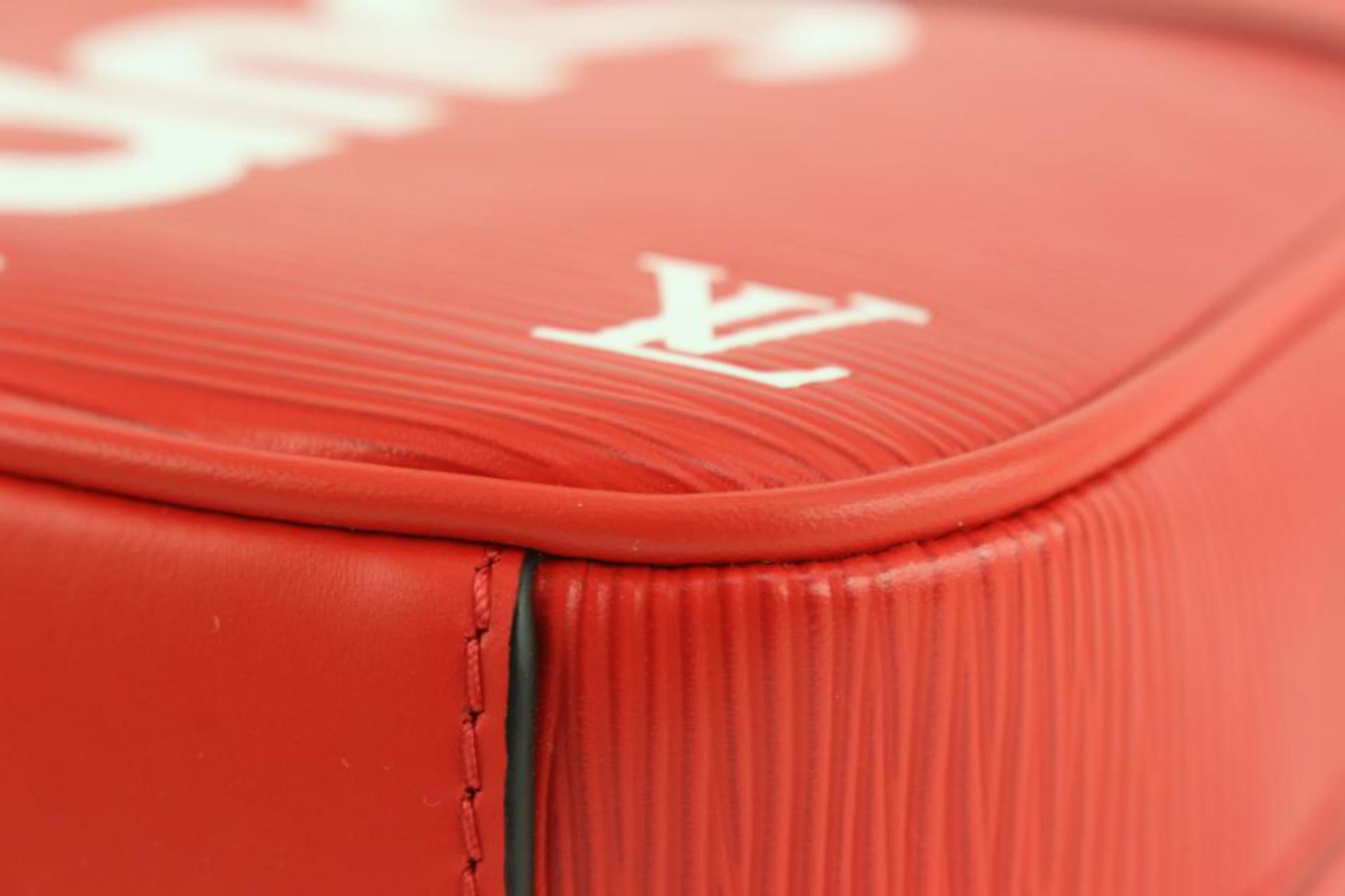 Louis Vuitton x Supreme Brand New LV x Supreme Red Epi Leather Danube 128lv54 For Sale 7