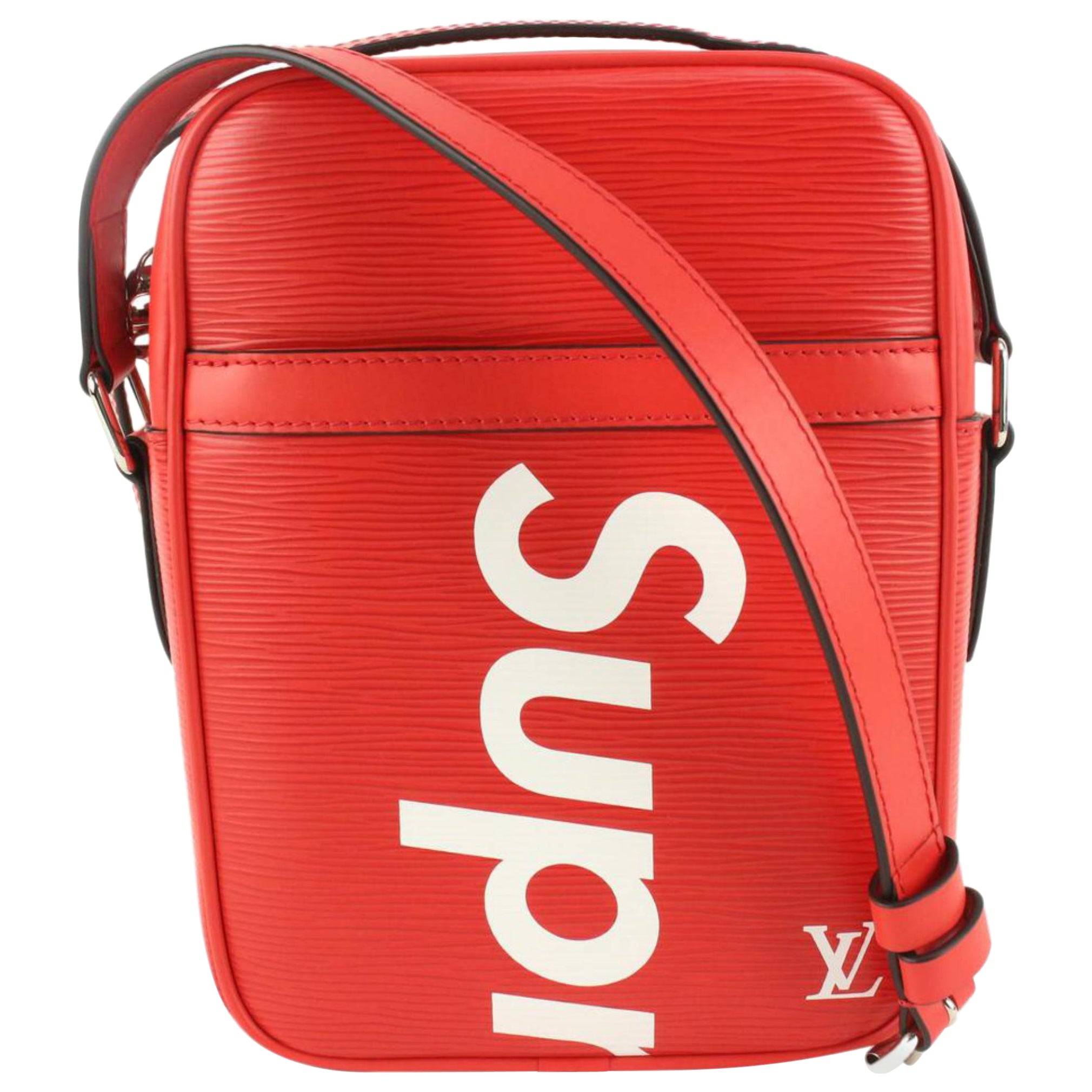 Louis Vuitton x Supreme Brand New LV x Supreme Red Epi Leather Danube 128lv54