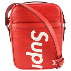 Louis Vuitton x Supreme Brand New LV x Supreme Red Epi Leather Danube 128lv54
