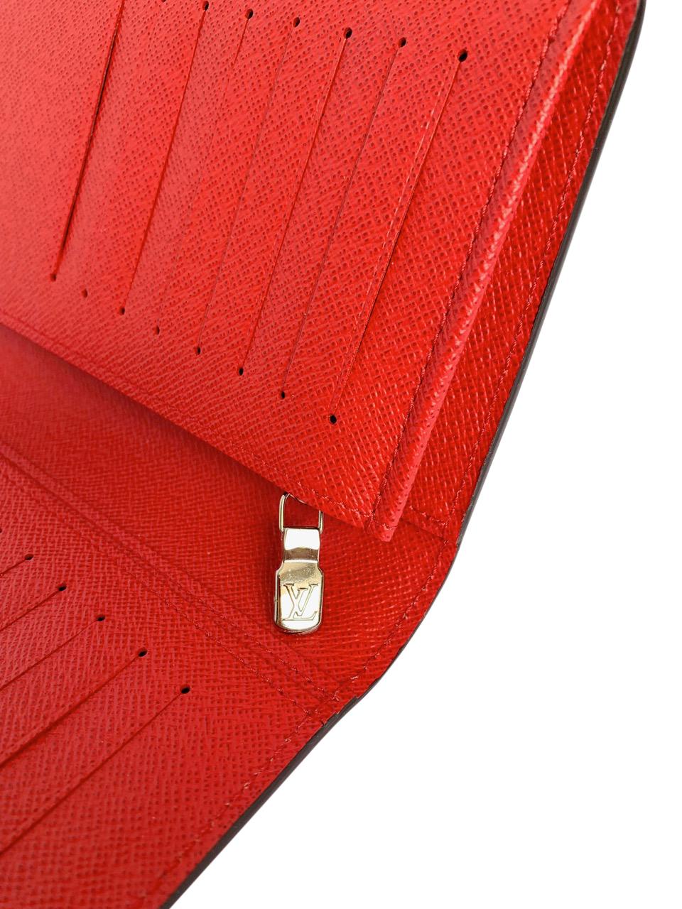 Louis Vuitton x Supreme Brazza Portefeuille bi-fold en cuir épi rouge 2