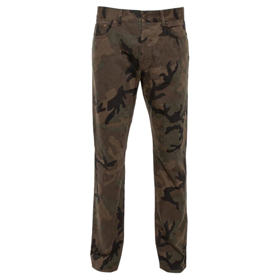 Louis Vuitton Reversible Pants with Camo Jacquard, Navy, Xs