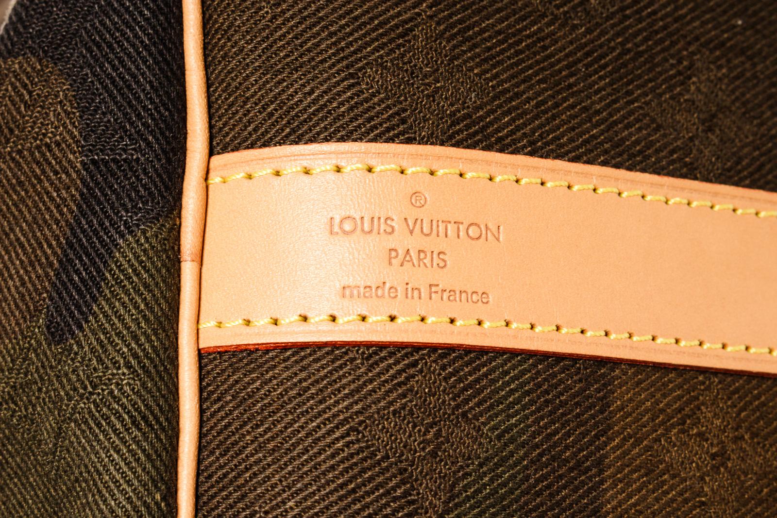 Louis Vuitton x Supreme Green Camo Canvas Keepall Bandouliere 45 cm Duffle Bag 1