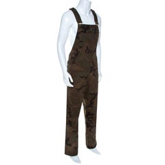 Louis Vuitton x Supreme Green Camo Print Denim Overalls XXS
