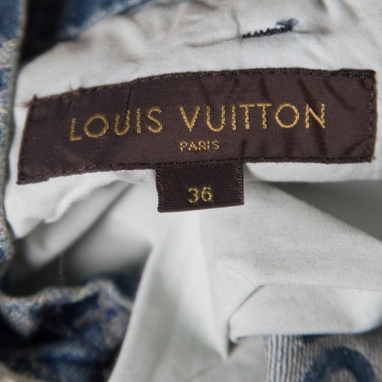 Louis Vuitton x Supreme Indigo Monogram Jacquard Denim Overalls S For Sale at 1stdibs