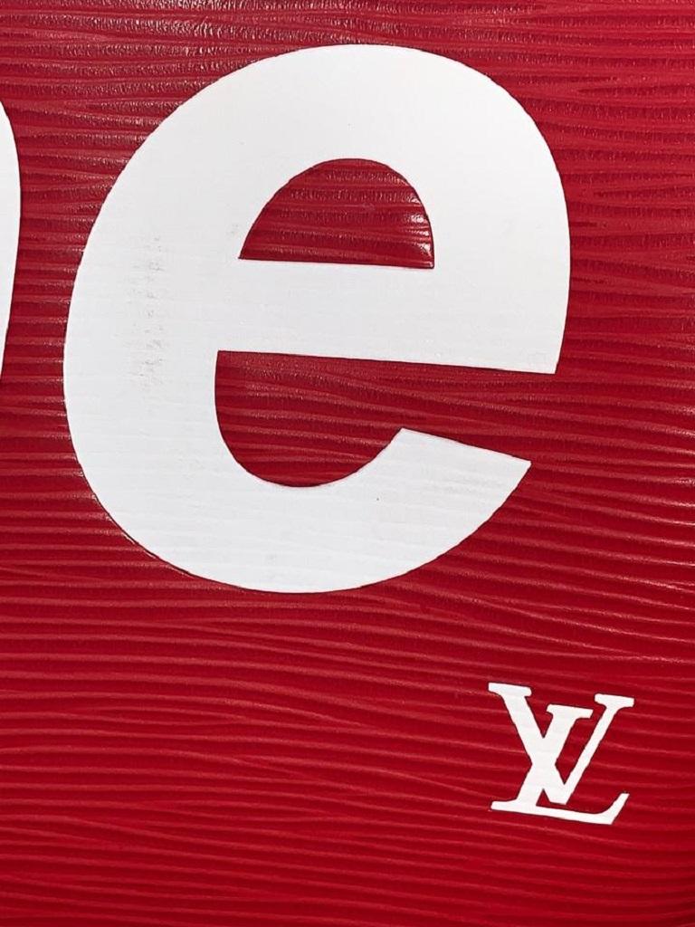 Louis Vuitton x Supreme Keepall Bandouliere 45 with Strap X333 Red Epi  Leather at 1stDibs