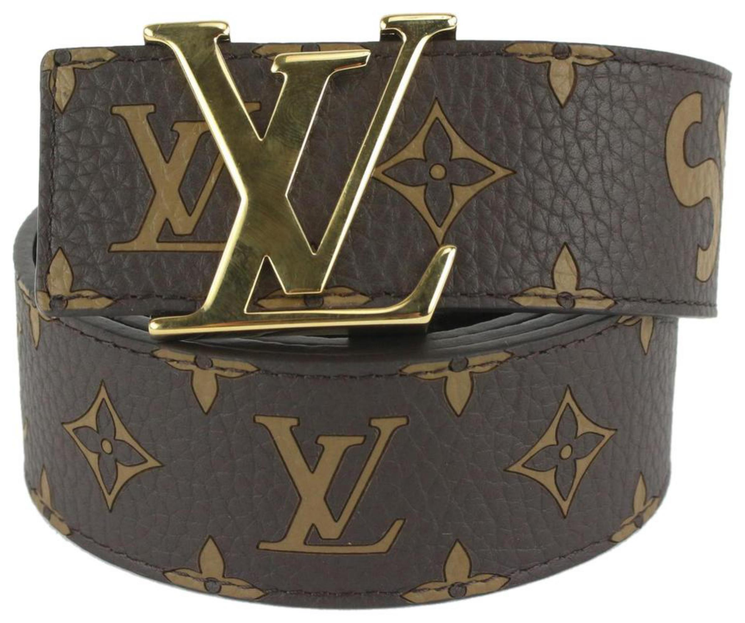 Women's or Men's Louis Vuitton x Supreme LV x Supreme 110/44 Brown Monogram LV Initials 128lv53 For Sale