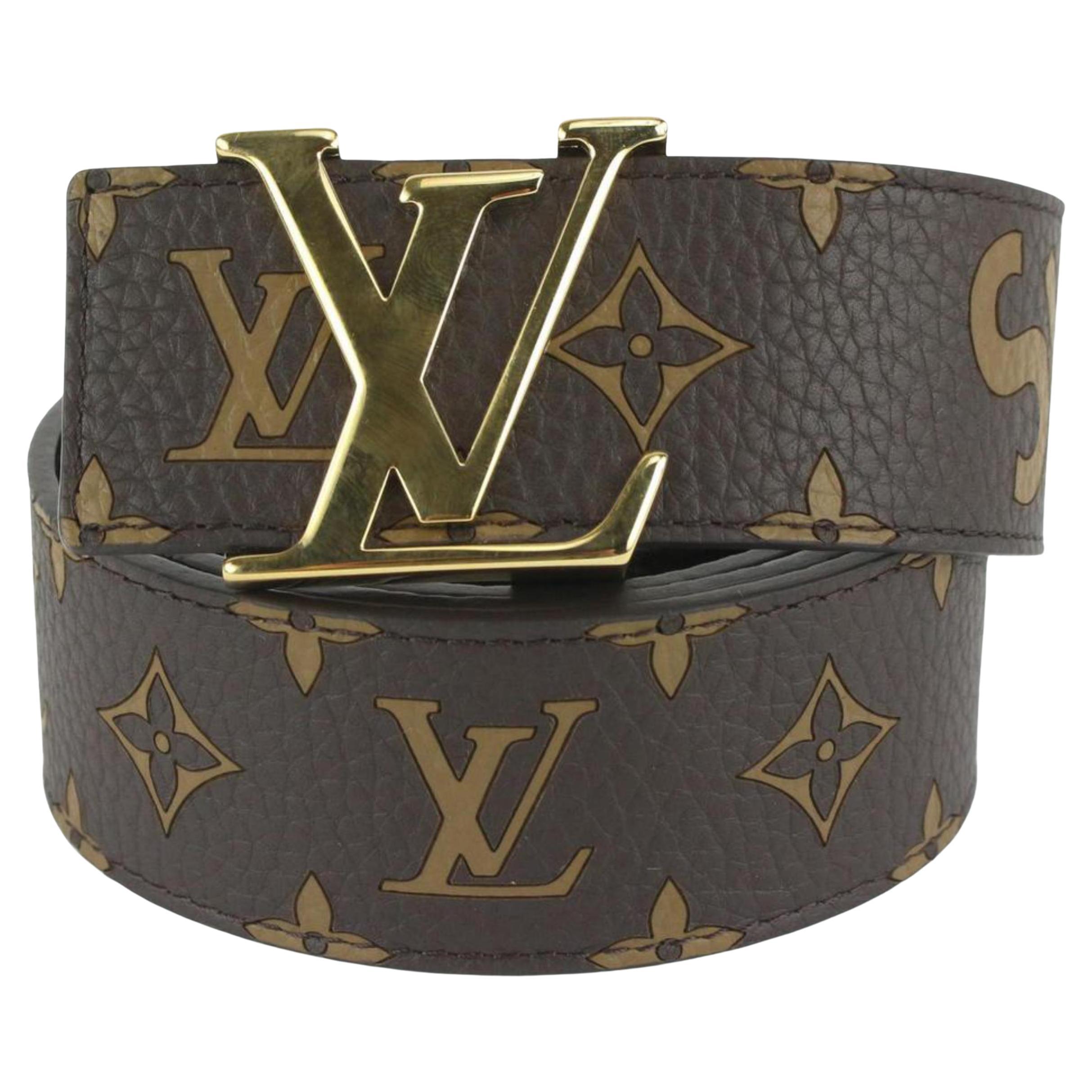 Louis Vuitton x Supreme LV x Supreme 110/44 Brown Monogram LV Initials 128lv53 For Sale